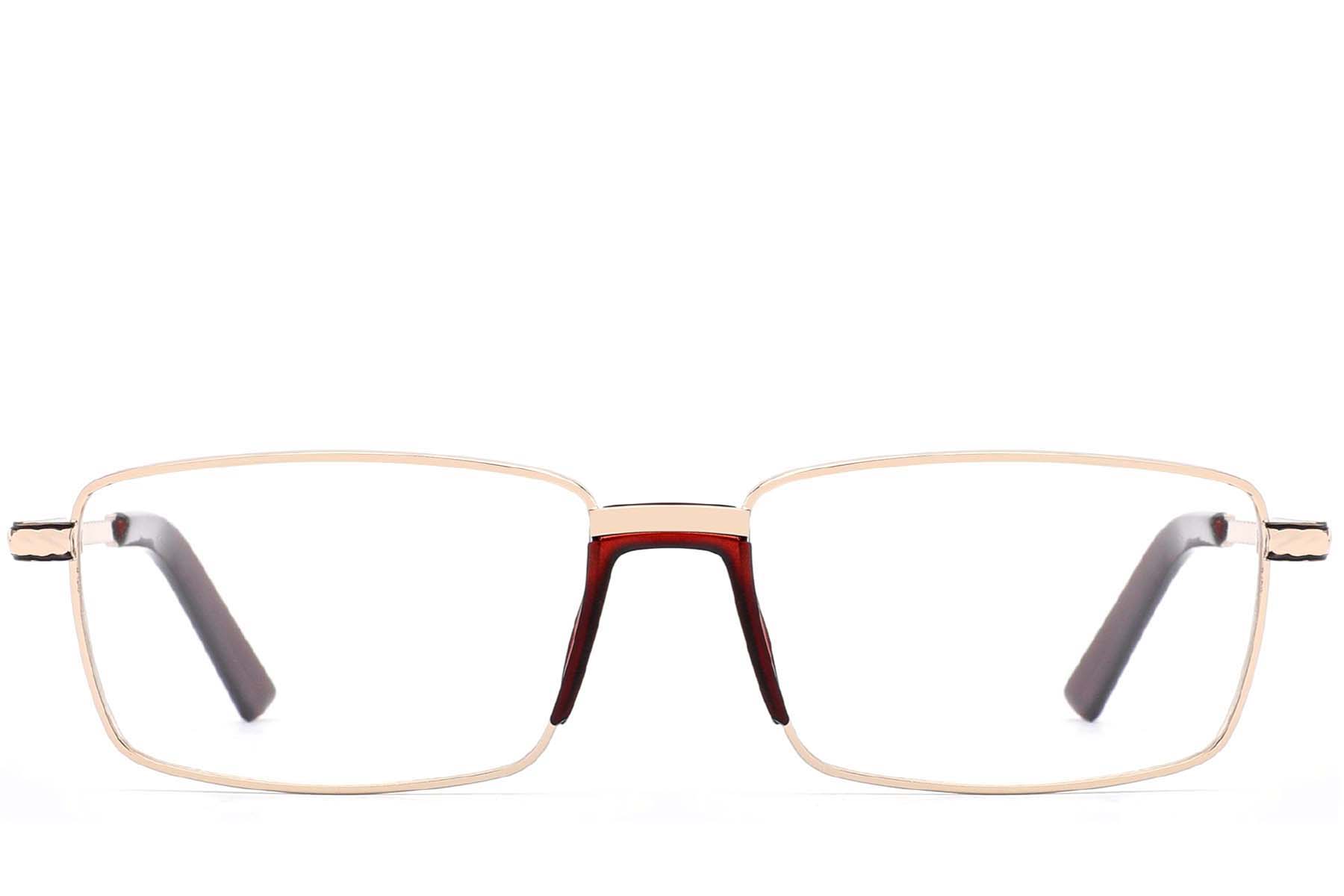BS2012-4175_Golden_Rectangular_Metal_Glasses_front
