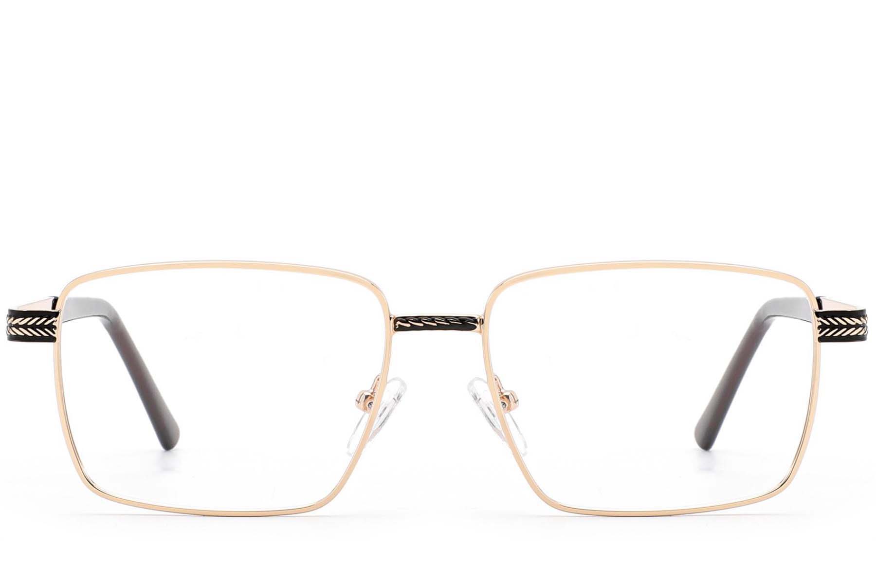 BS2012-4180_Golden_Rectangular_Metal_Glasses_front