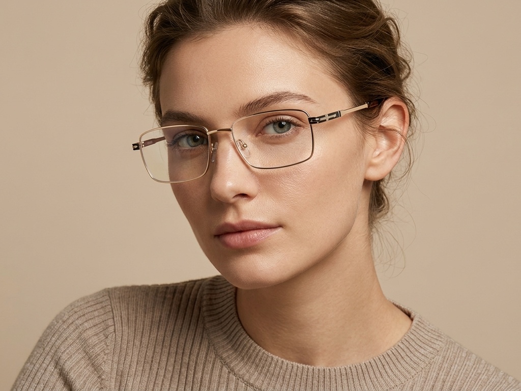 BS2012-4191_Golden_Rectangular_Metal_Glasses-tryon_female