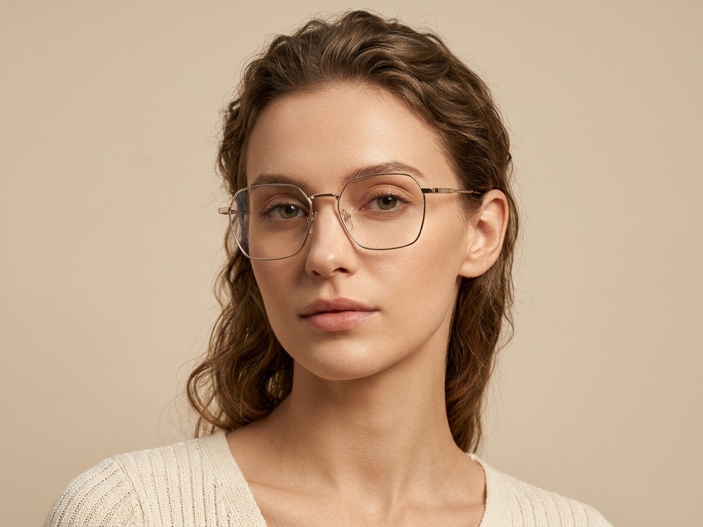BS2012-4196_Golden_Geometric_Metal_Glasses-tryon_female