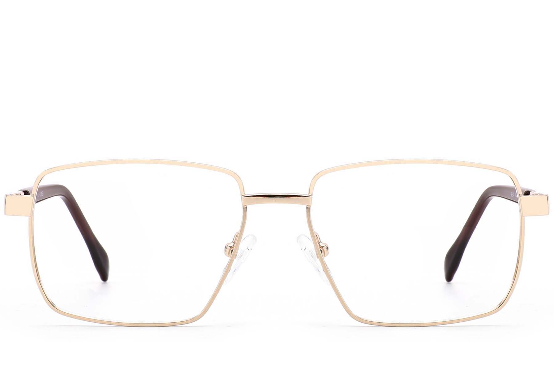 BS2012-4208_Golden_Rectangular_Metal_Glasses_front