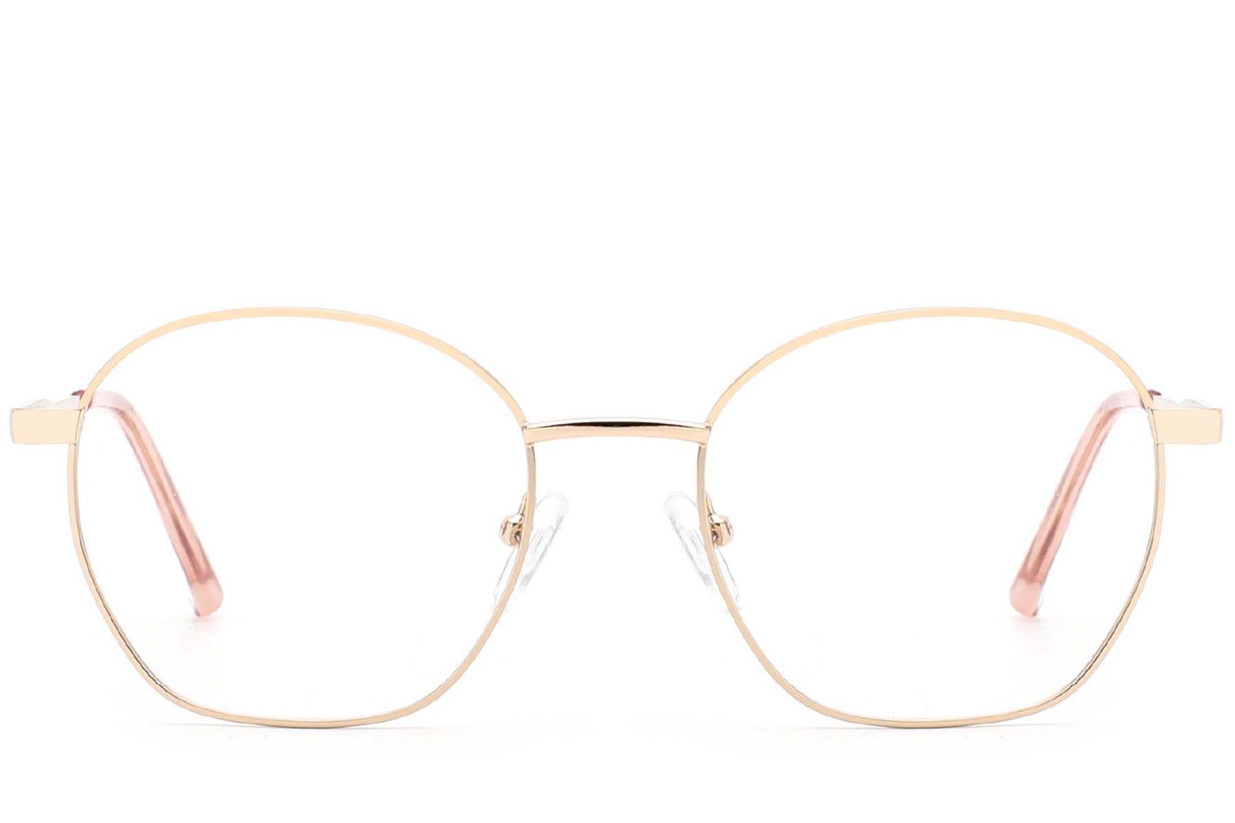 BS2012-4213_Golden_Oval_Metal_Glasses_front