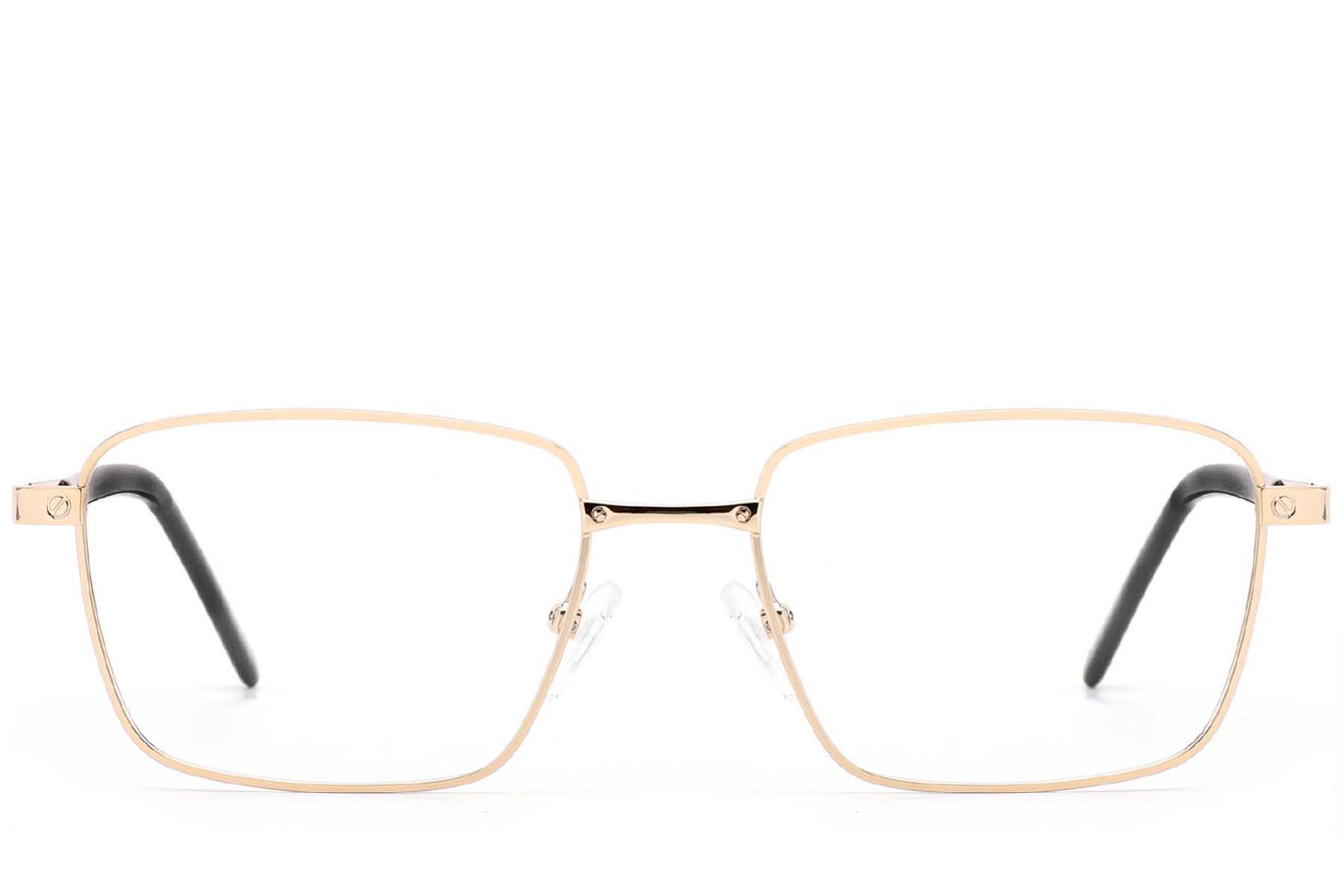 BS2012-4246_Golden_Rectangular_Metal_Glasses_front