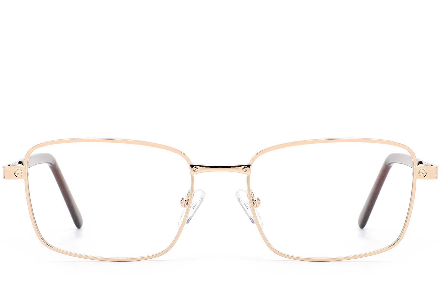 BS2012-4251_Golden_Rectangular_Metal_Glasses_front