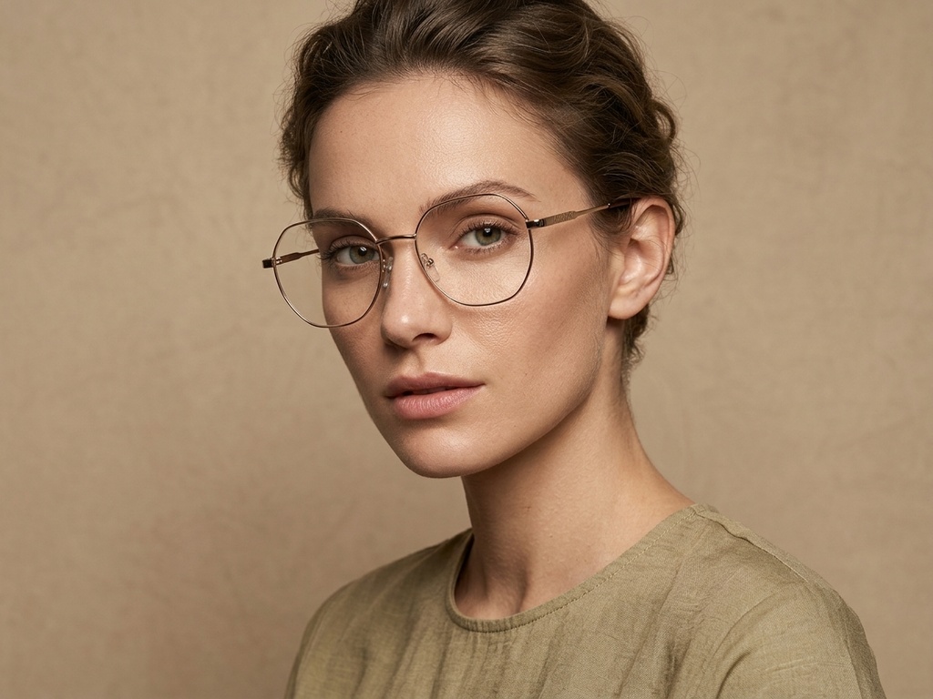 BS2012-4256_Golden_Geometric_Metal_Glasses-tryon_female