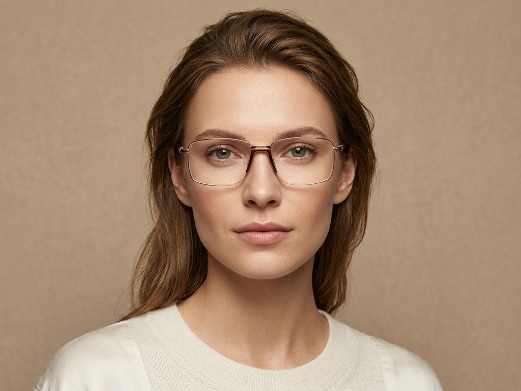BS2012-4262_Golden_Rectangular_Metal_Glasses-tryon_female