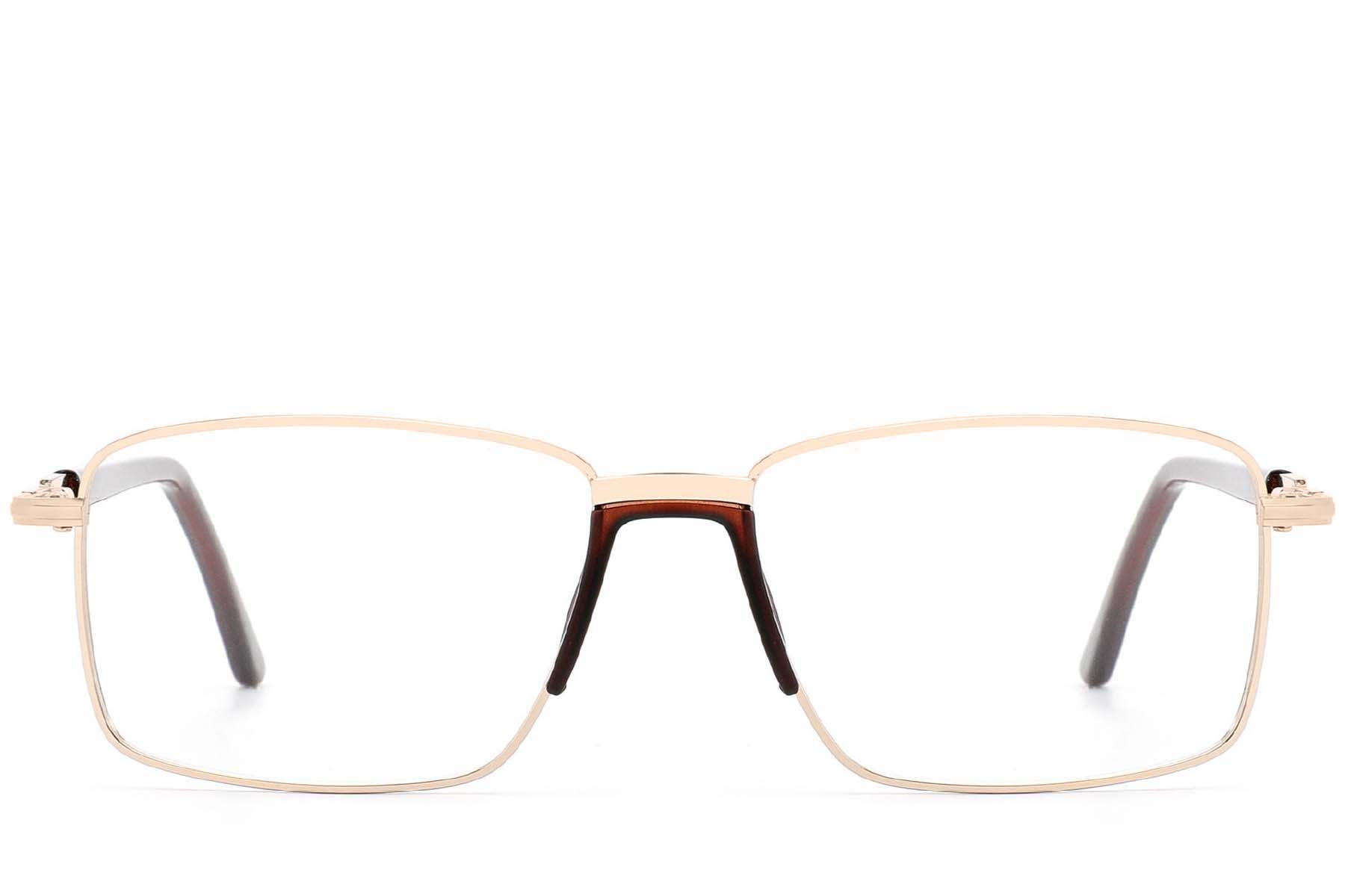 BS2012-4262_Golden_Rectangular_Metal_Glasses_front