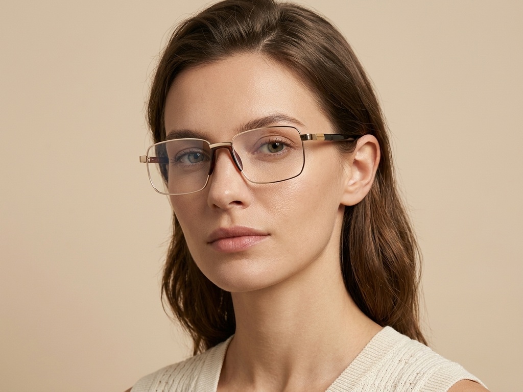 BS2012-4267_Golden_Rectangular_Metal_Glasses-tryon_female