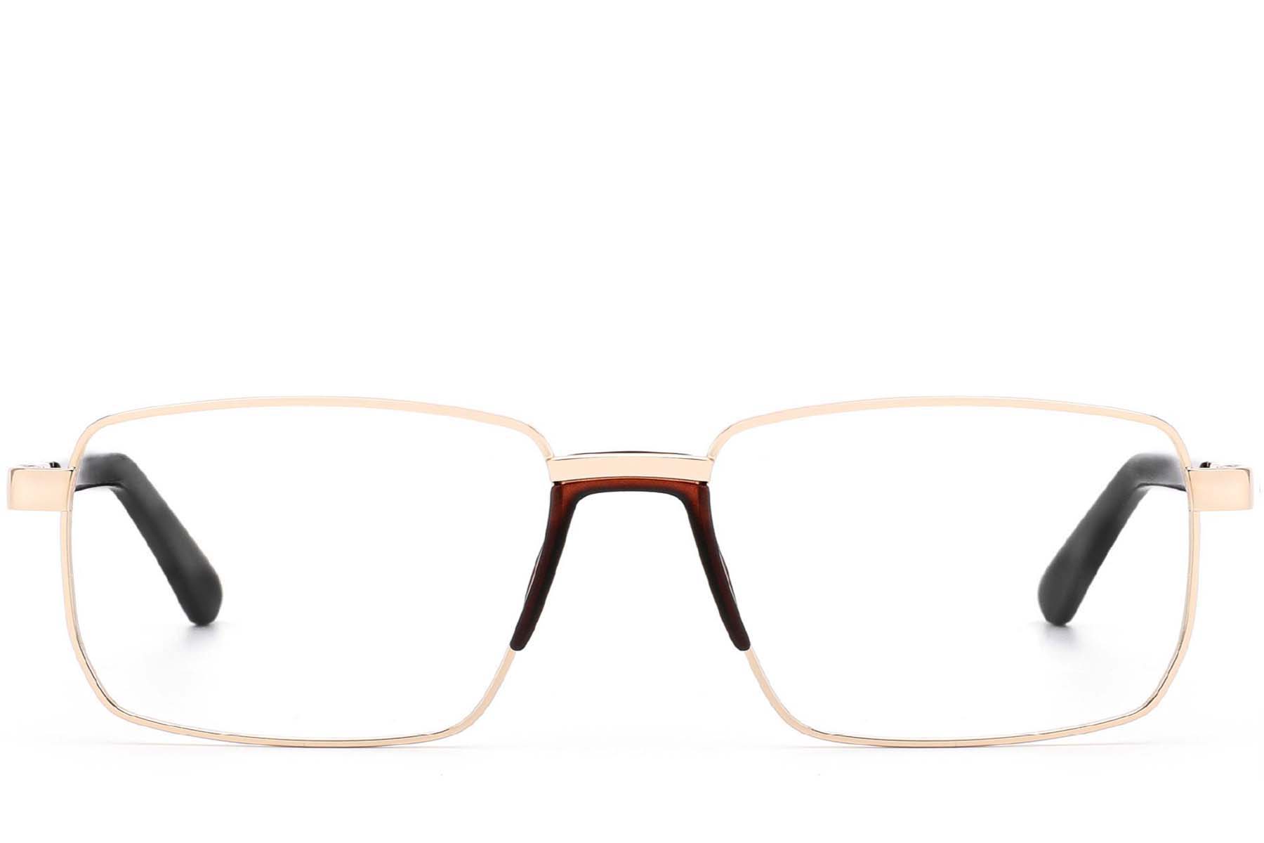 BS2012-4267_Golden_Rectangular_Metal_Glasses_front