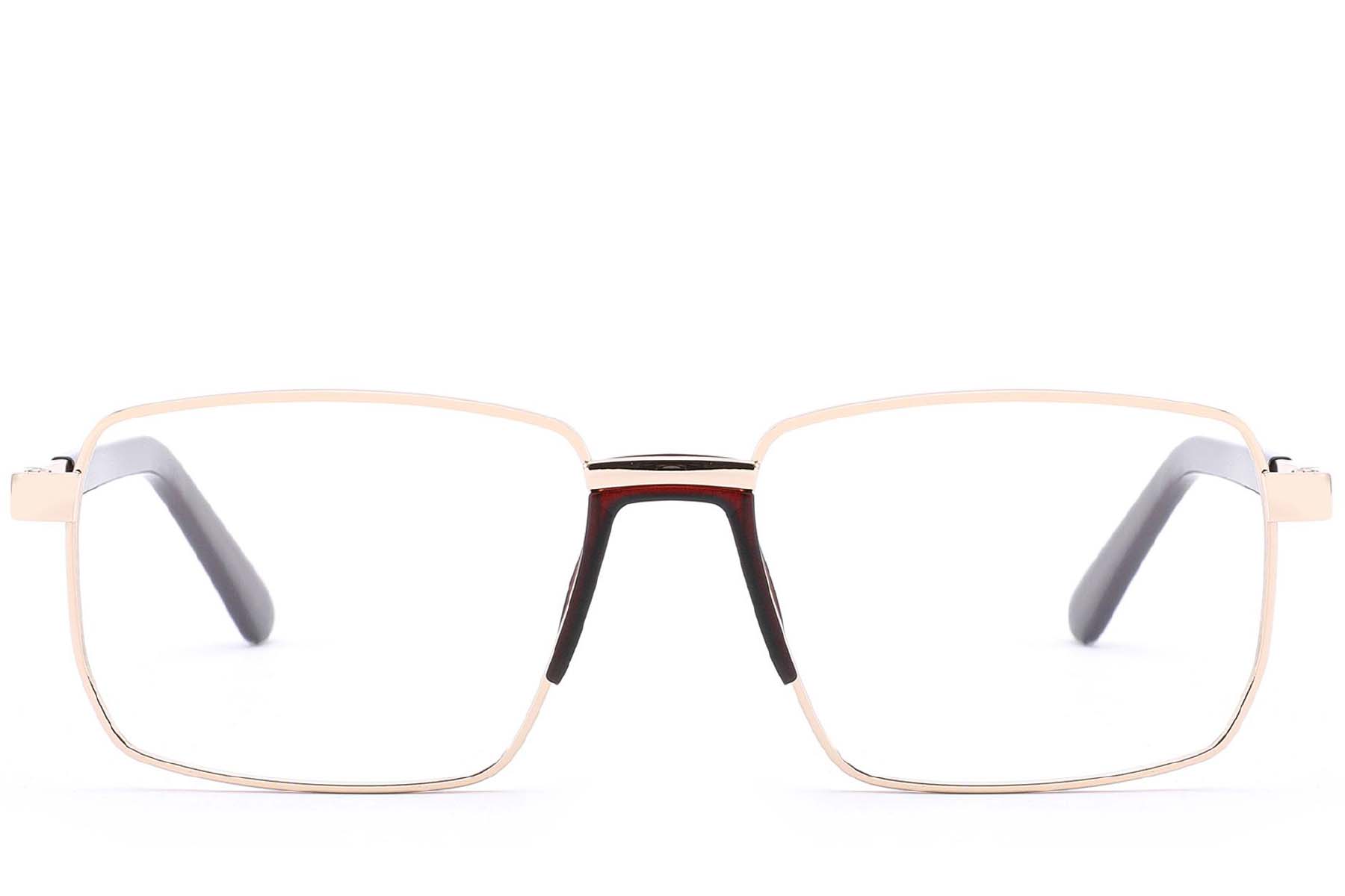 BS2012-4272_Golden_Rectangular_Metal_Glasses_front