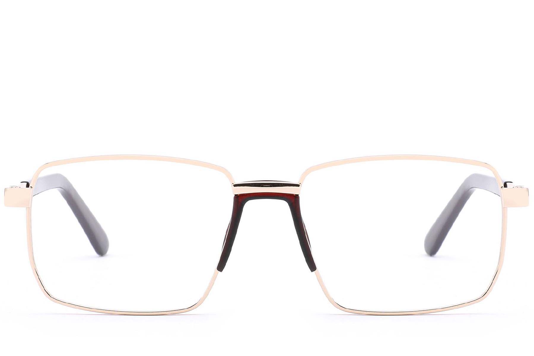 BS2012-4272_Golden_Rectangular_Metal_Glasses_front