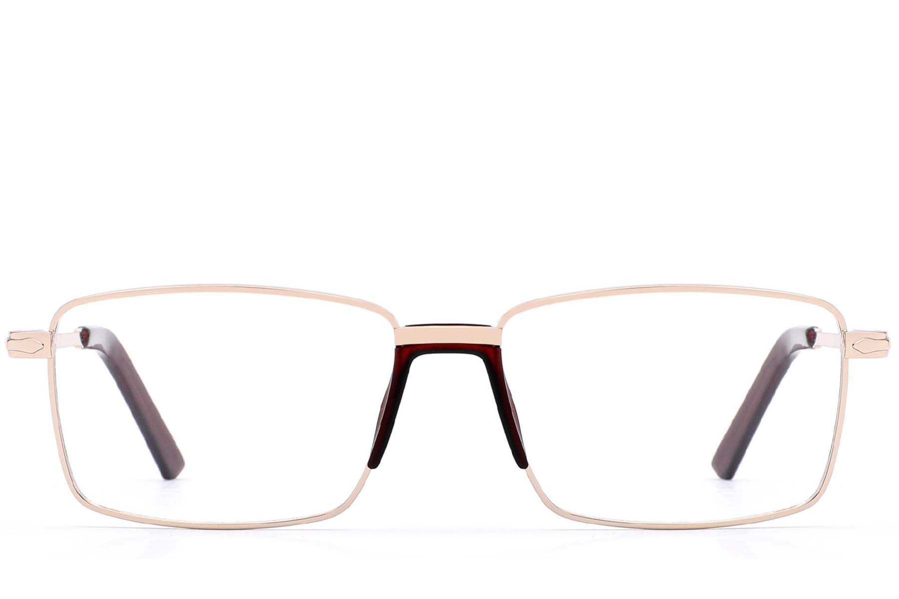 BS2012-4282_Golden_Rectangular_Metal_Glasses_front