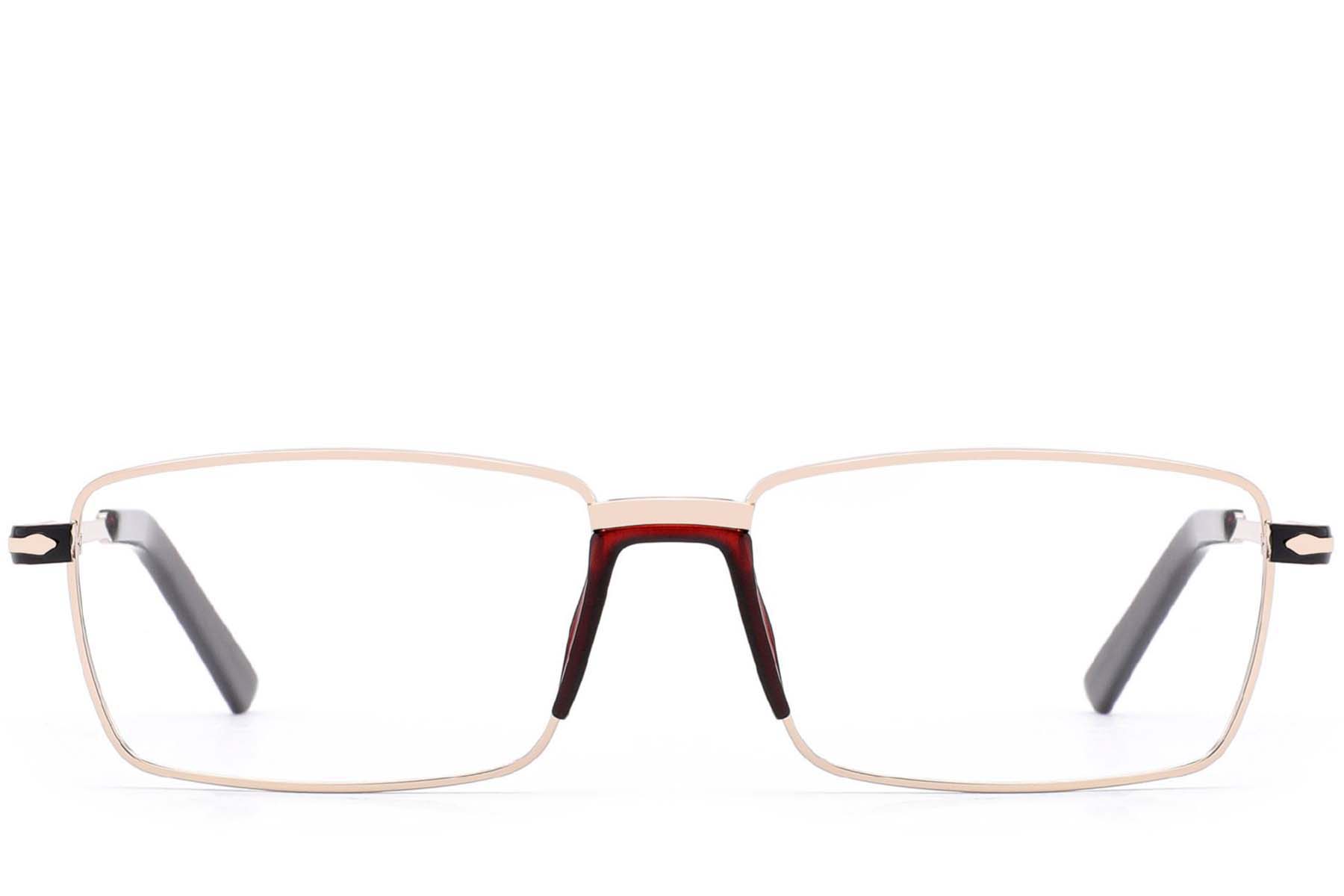 BS2012-4287_Golden_Rectangular_Metal_Glasses_front