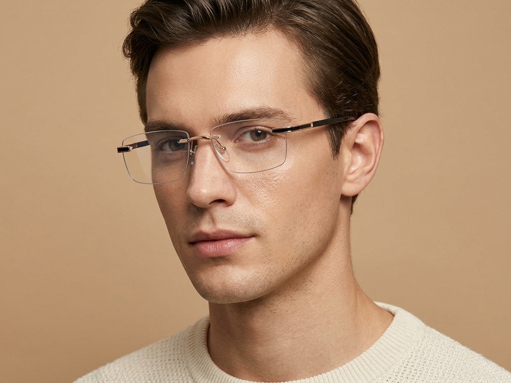 BS2012-4293_Golden_Invisible_Metal_Glasses-tryon_male