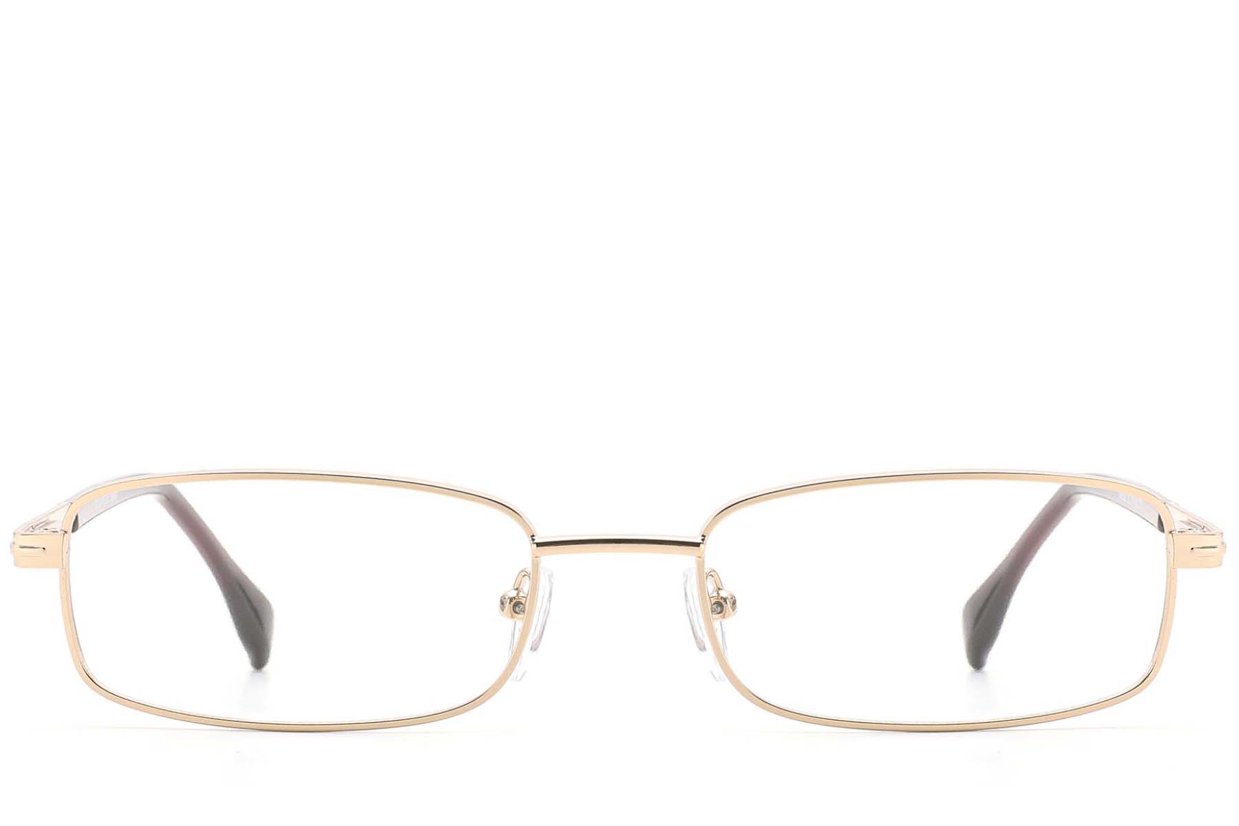 BS2012-4305_Golden_Rectangular_Metal_Glasses_front