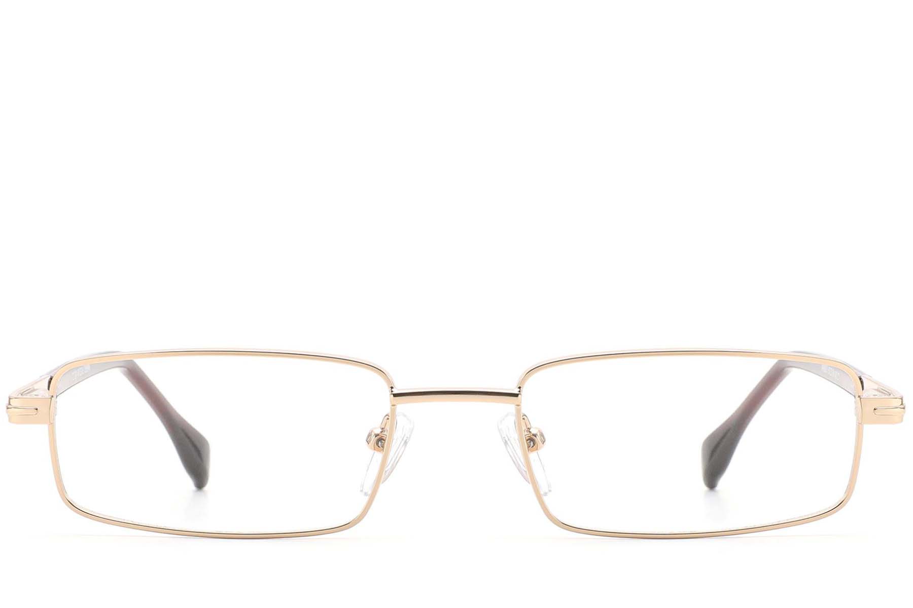 BS2012-4310_Golden_Rectangular_Metal_Glasses_front