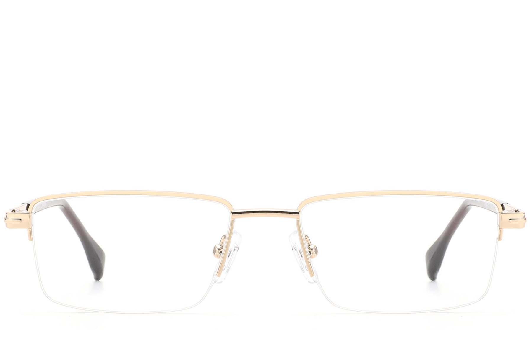 BS2012-4315_Golden_Semi-rimless_Metal_Glasses_front
