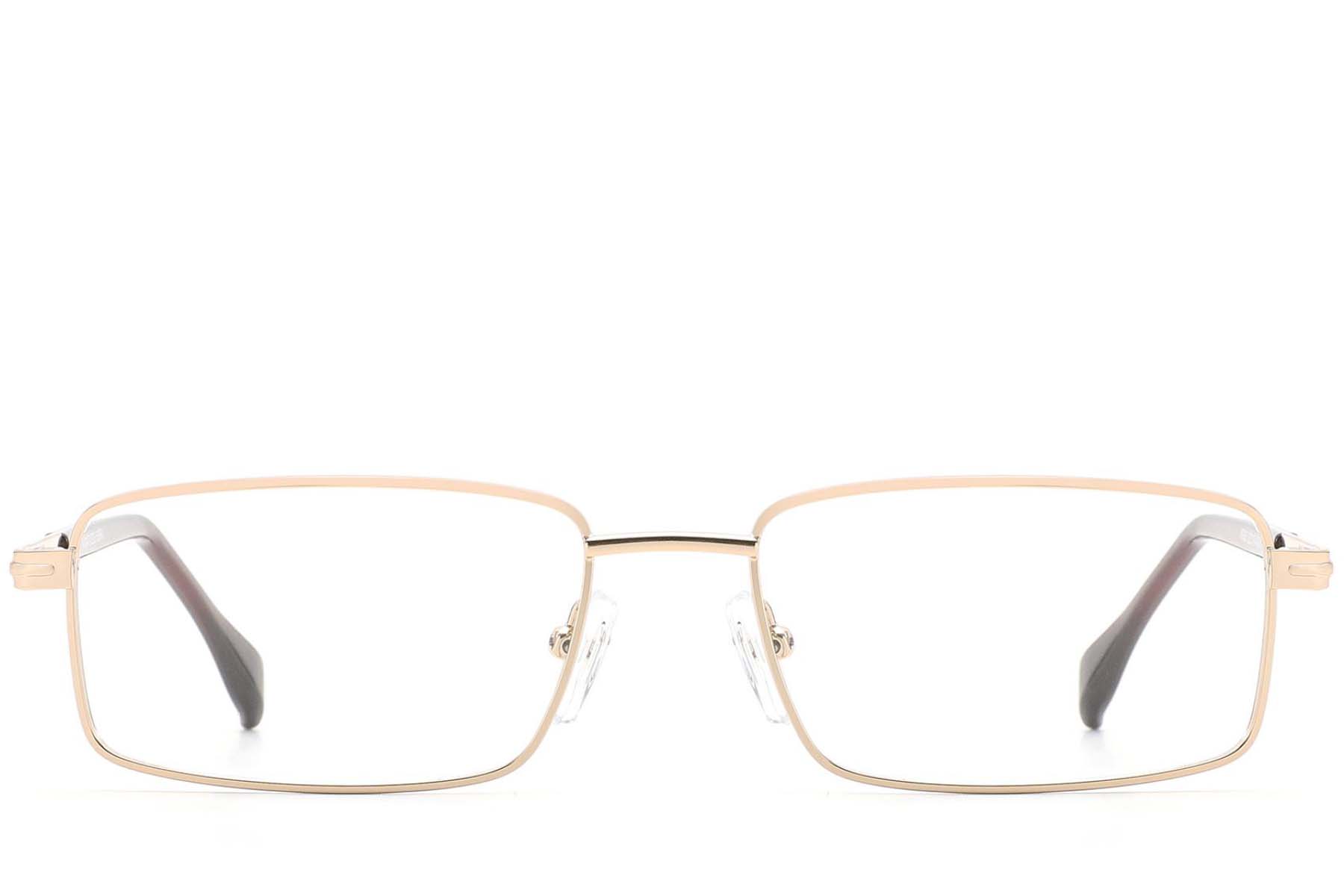 BS2012-4320_Golden_Rectangular_Metal_Glasses_front