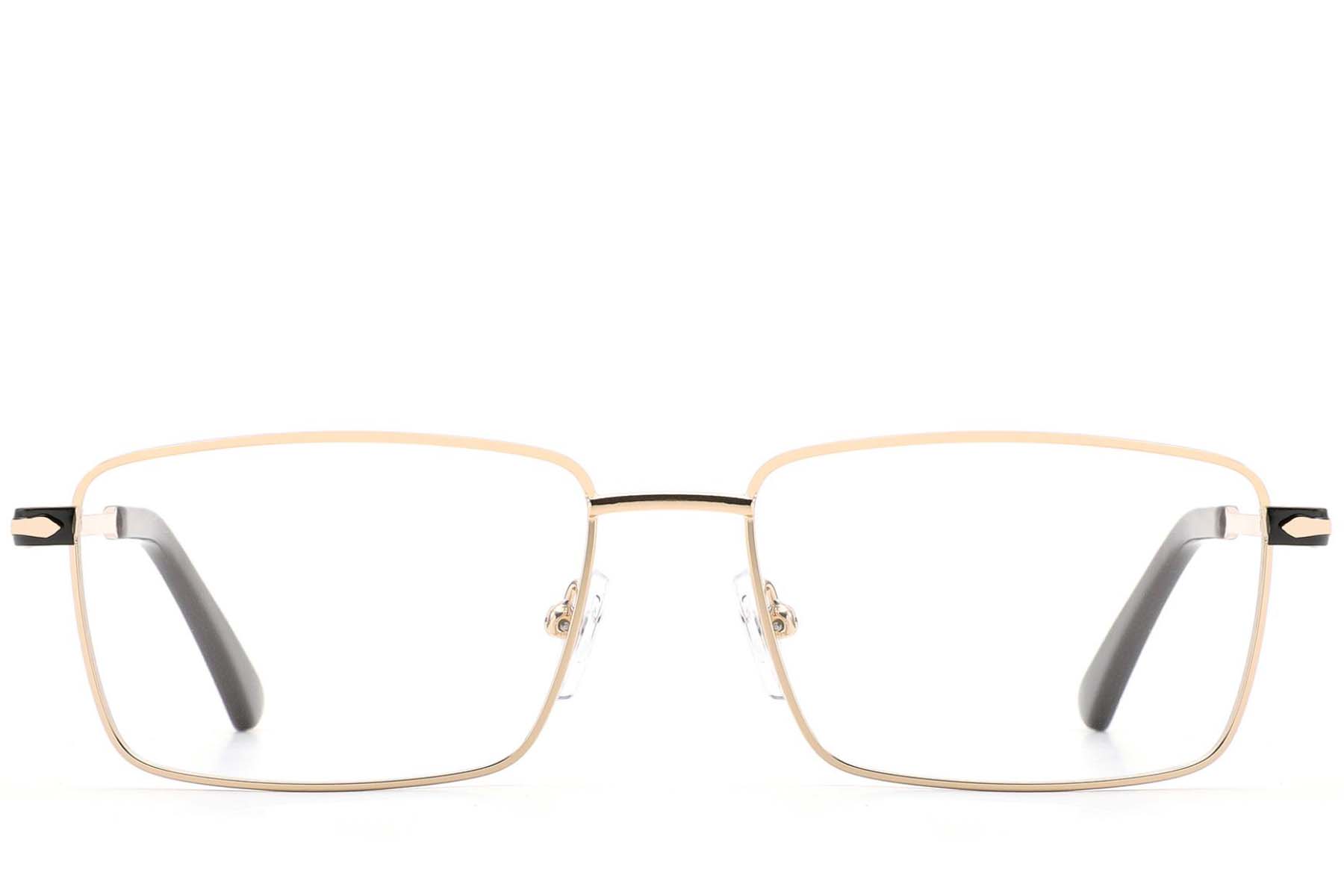 BS2012-4325_Golden_Rectangular_Metal_Glasses_front