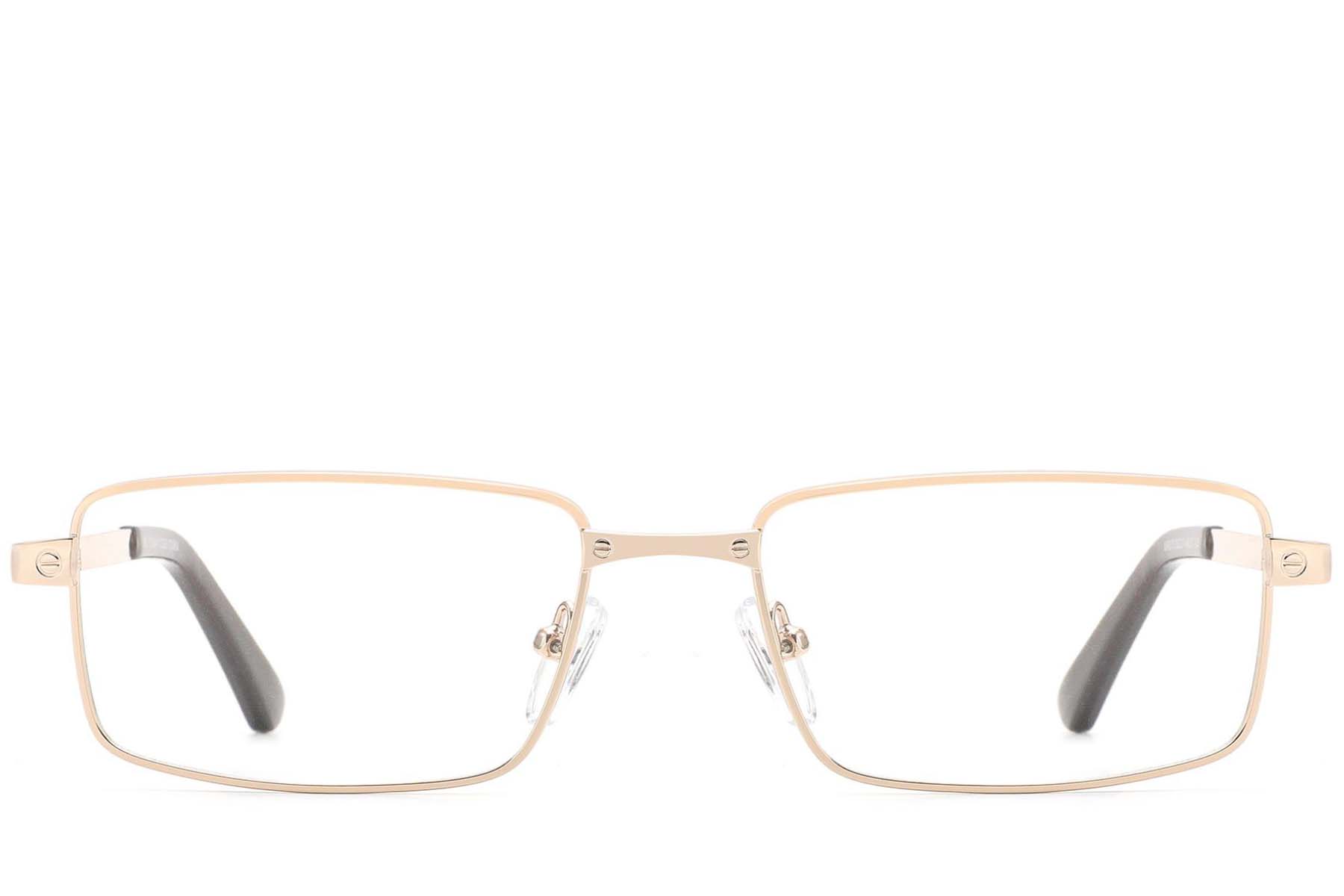 BS2012-4330_Golden_Rectangular_Metal_Glasses_front