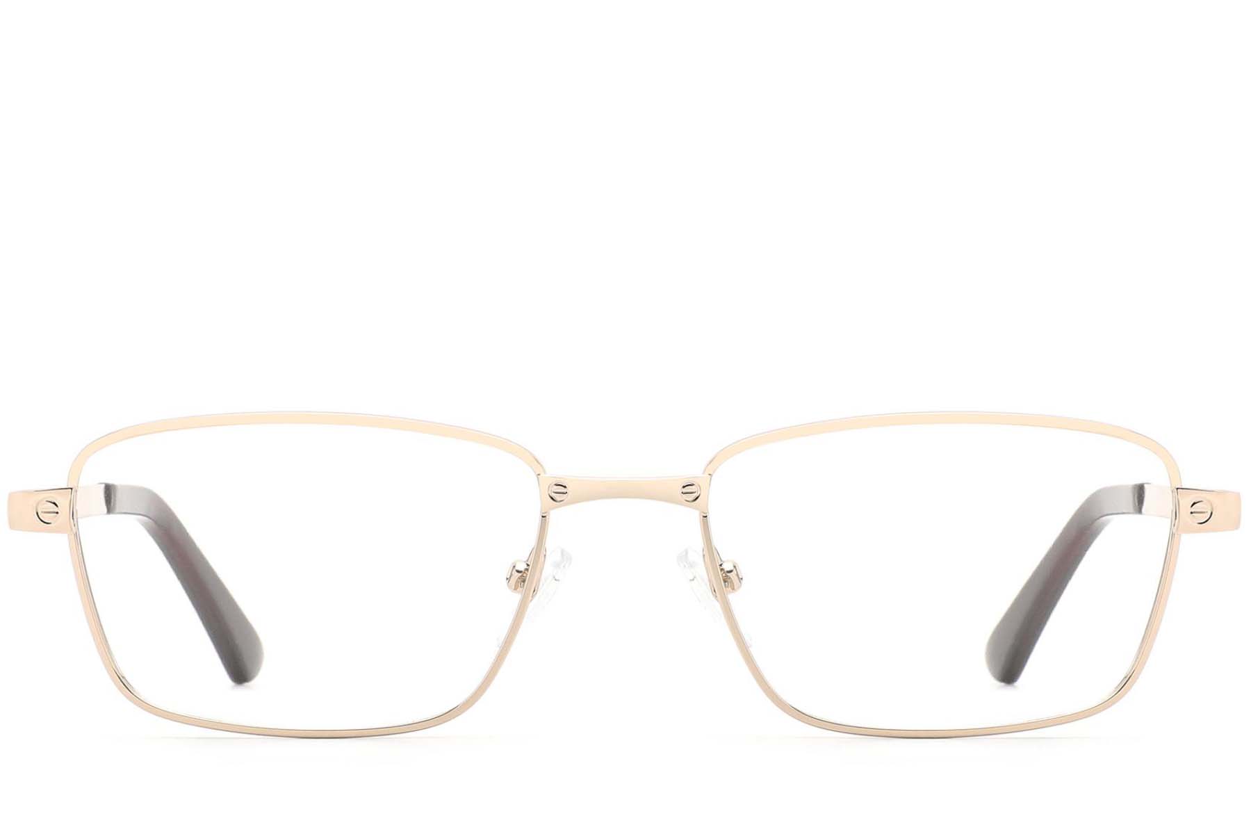 BS2012-4335_Golden_Rectangular_Metal_Glasses_front