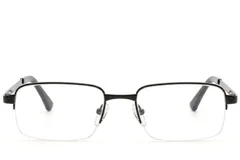 BS2012-4360_Black_Semi-rimless_Metal_Glasses-front