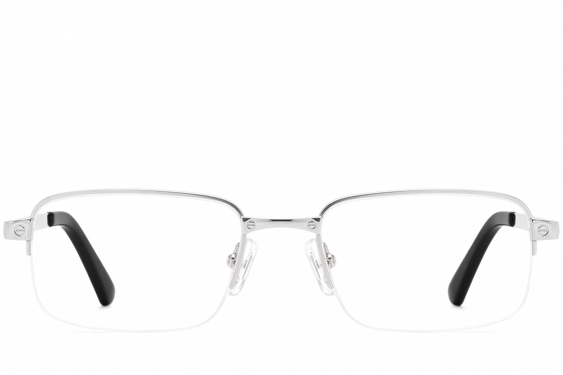 BS2012-4361_Silver_Semi-rimless_Metal_Glasses-front