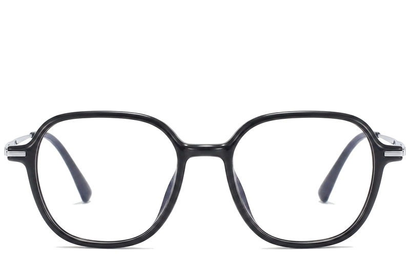 BS218-0504_Black_Rectangular_TR90_Glasses_corner-front