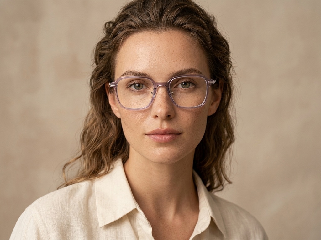 BS218-0541_Purple_Rectangular_TR90_Glasses_corner-tryon_female