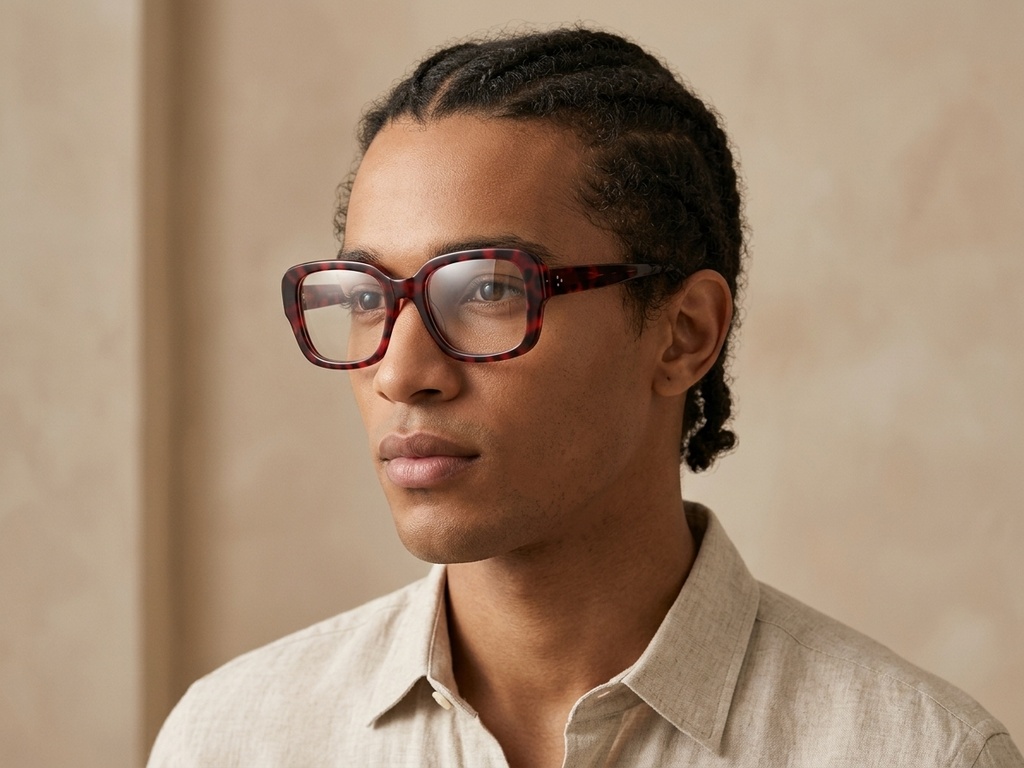 BS218-0555_Red_Rectangular_Acetate_Glasses_corner-tryon_male