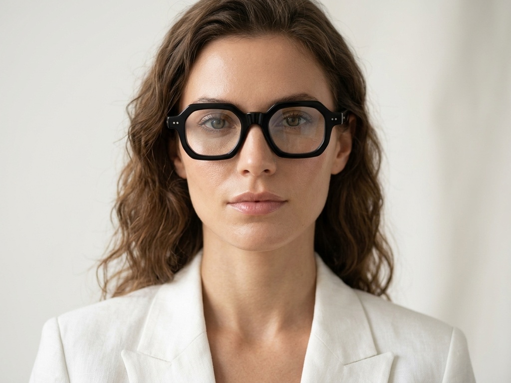 BS218-0603_Black_Rectangular_Acetate_Glasses_corner-tryon_female