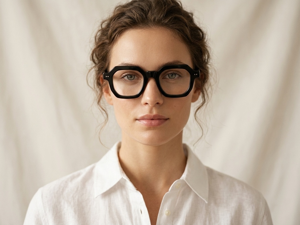 BS218-0607_Black_Rectangular_Acetate_Glasses_corner-tryon_female