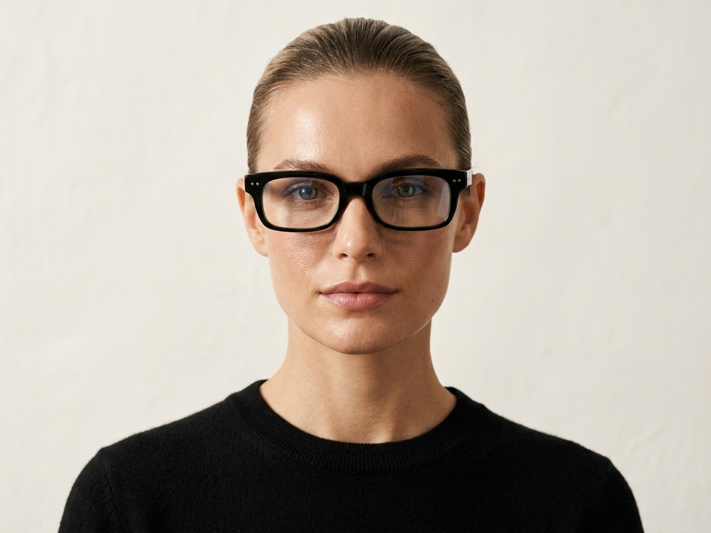 BS218-0608_Black_Rectangular_Acetate_Glasses_corner-tryon_female