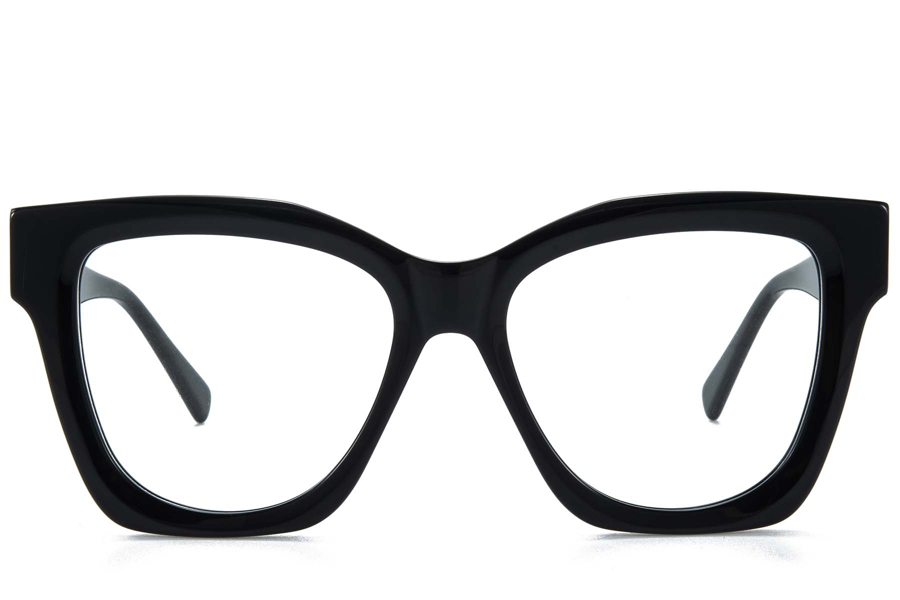 BS218-0623_Black_Rectangular_Acetate_Glasses_front