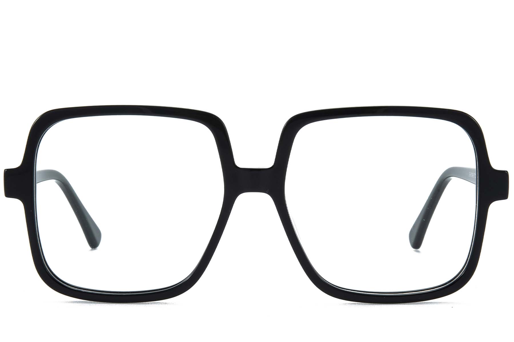BS218-0653_Black_Rectangular_Acetate_Glasses_front