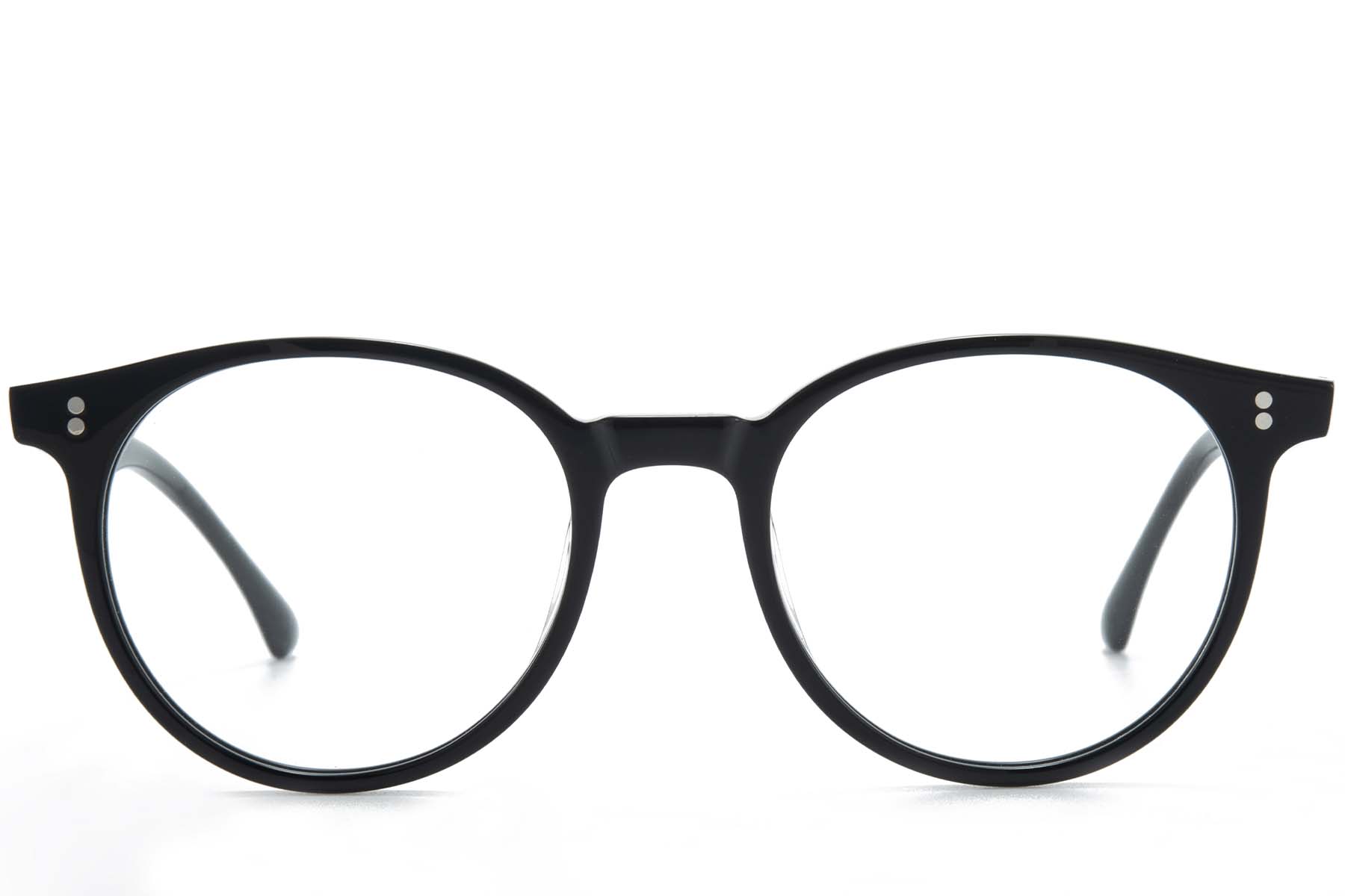 BS218-0683_Black_Oval_Acetate_Glasses_front