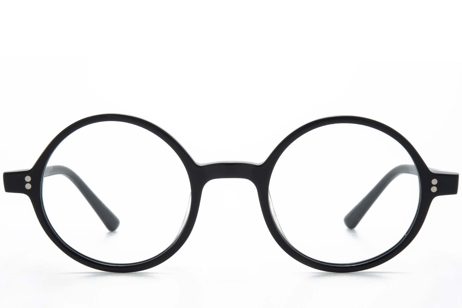 BS218-0691_Black_Round_Acetate_Glasses_front