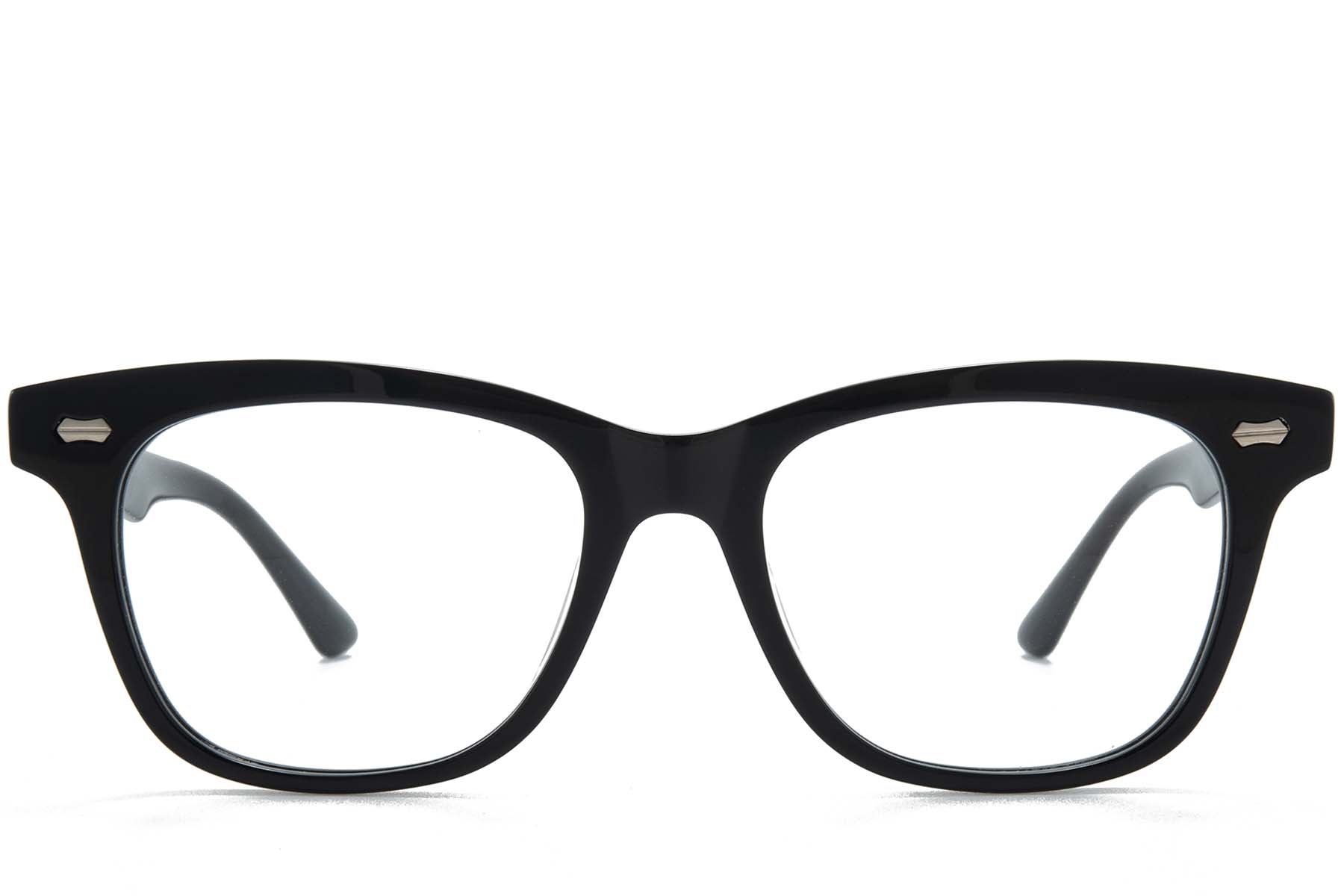 BS218-0695_Black_Rectangular_Acetate_Glasses_front