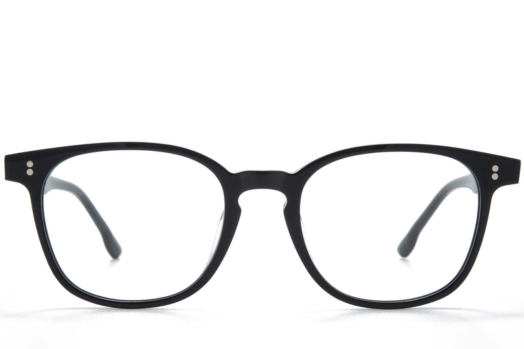 BS218-0703_Black_Rectangular_Acetate_Glasses_front