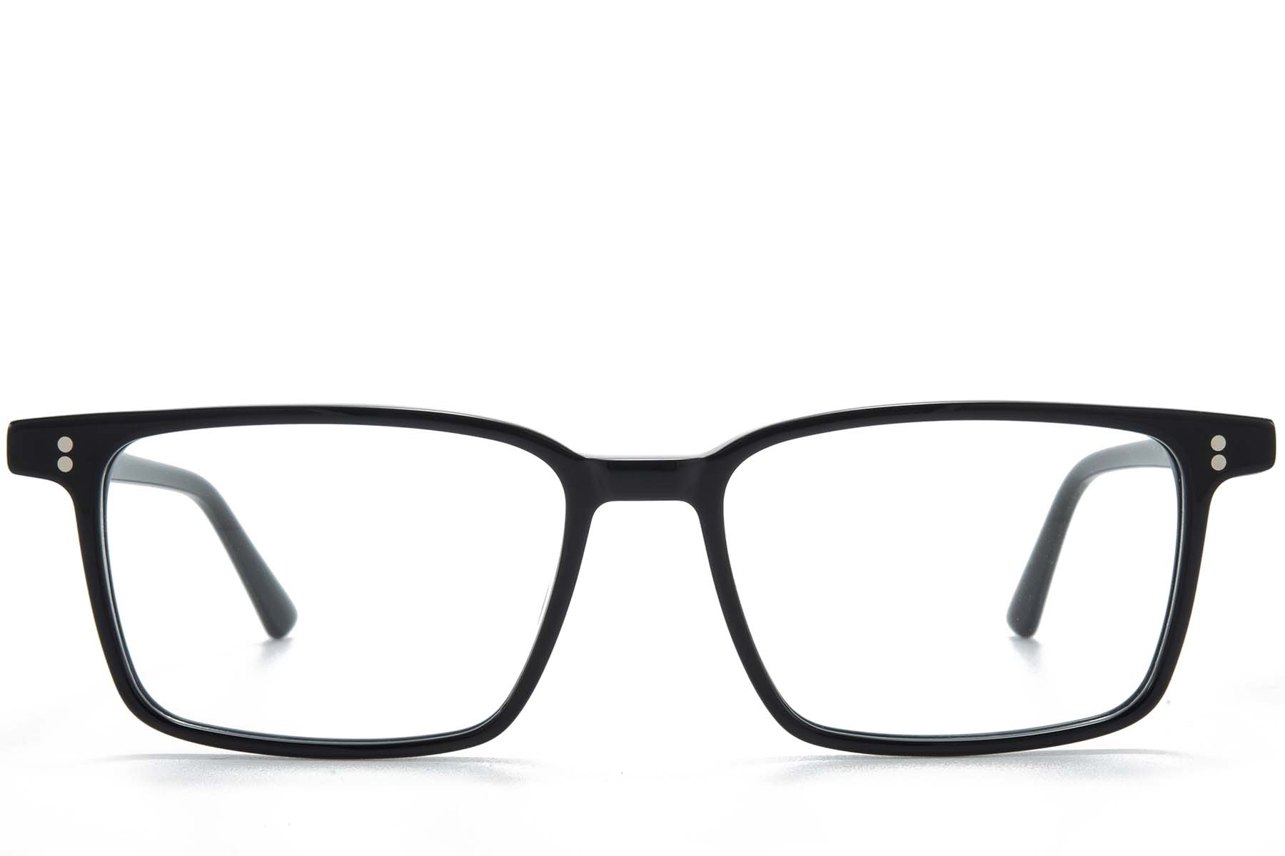 BS218-0707_Black_Rectangular_Acetate_Glasses_front