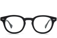 BS218-0711_Black_Oval_Acetate_Glasses_front