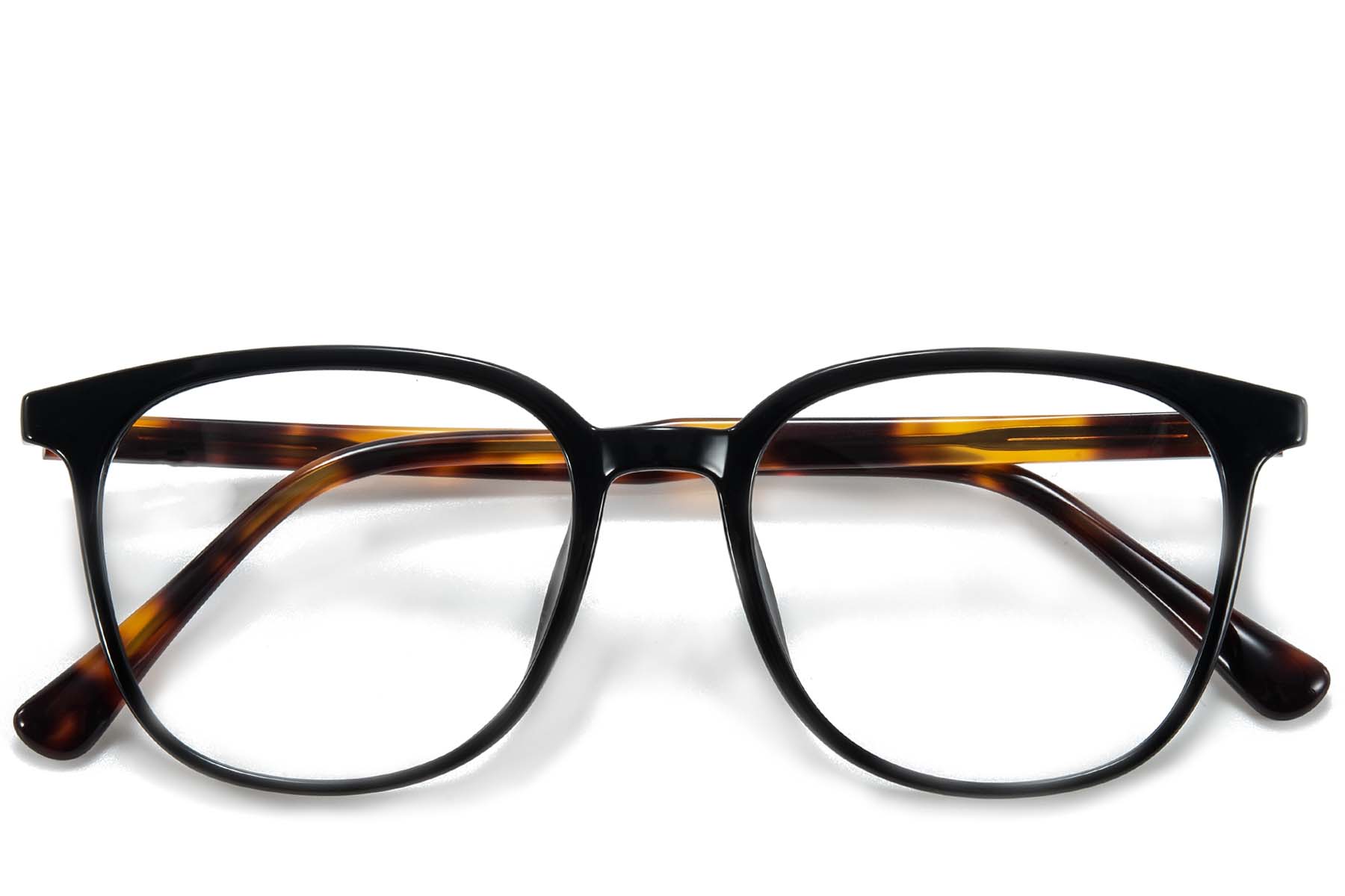 BS218-0753_Black_Rectangular_TR90_Glasses_front