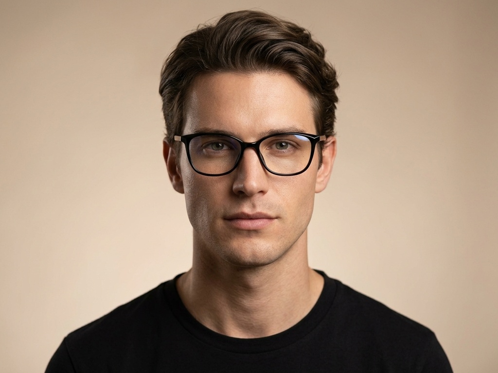 BS218-0758_Black_Oval_TR90_Glasses-tryon_male
