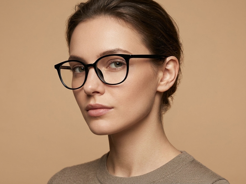 BS218-0760_Black_Oval_TR90_Glasses-tryon_female