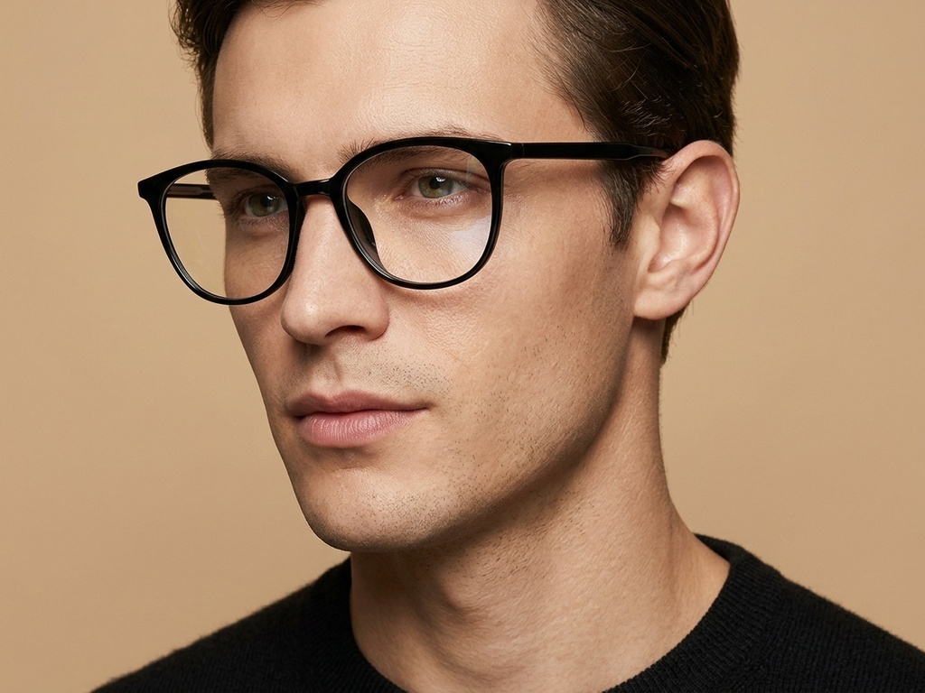 BS218-0760_Black_Oval_TR90_Glasses-tryon_male