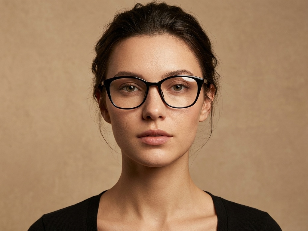 BS218-0765_Black_Oval_TR90_Glasses-tryon_female