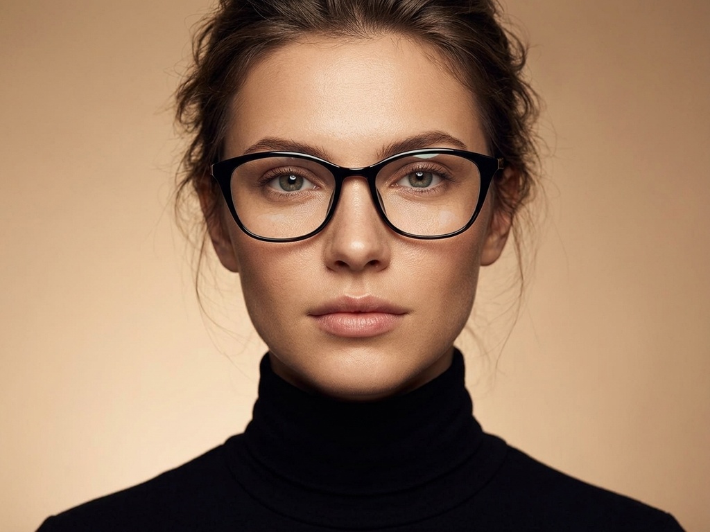 BS218-0769_Black_Oval_TR90_Glasses-tryon_female