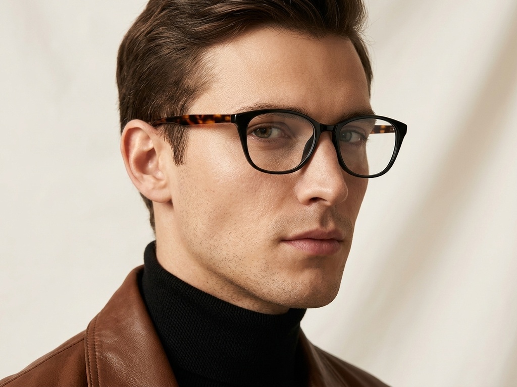 BS218-0769_Black_Oval_TR90_Glasses-tryon_male