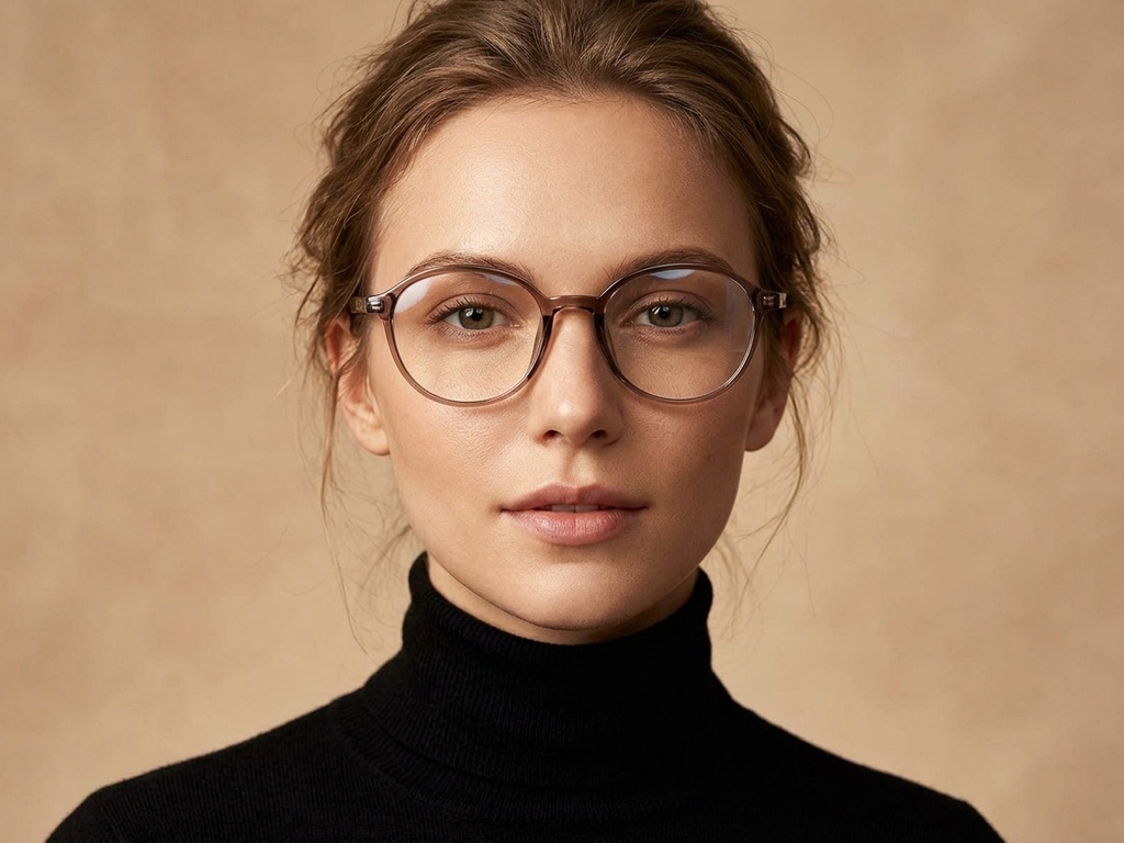 BS218-0792_Brown_Oval_TR90_Glasses-tryon_female