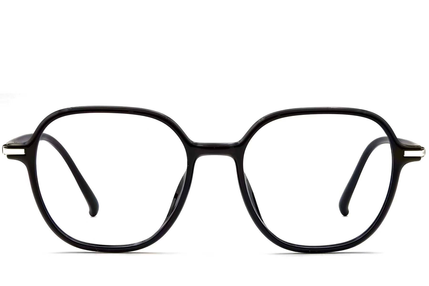 BS218-0811_Black_Rectangular_TR90_Glasses_front
